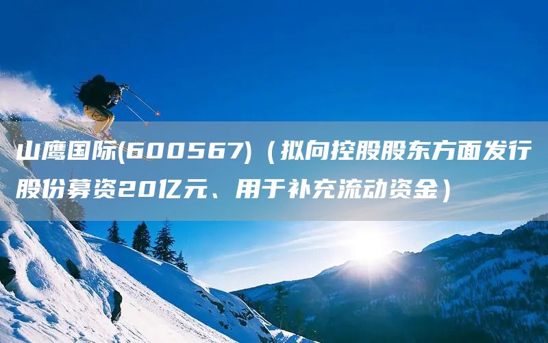 山鷹國際(600567)（擬向控股股東方面發(fā)行股份募資20億元、用于補充流動資金）(圖1)