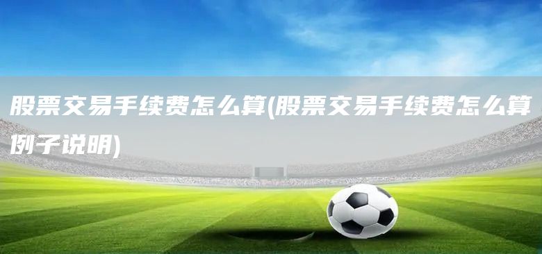 股票交易手續(xù)費怎么算(股票交易手續(xù)費怎么算例子說明)(圖1)