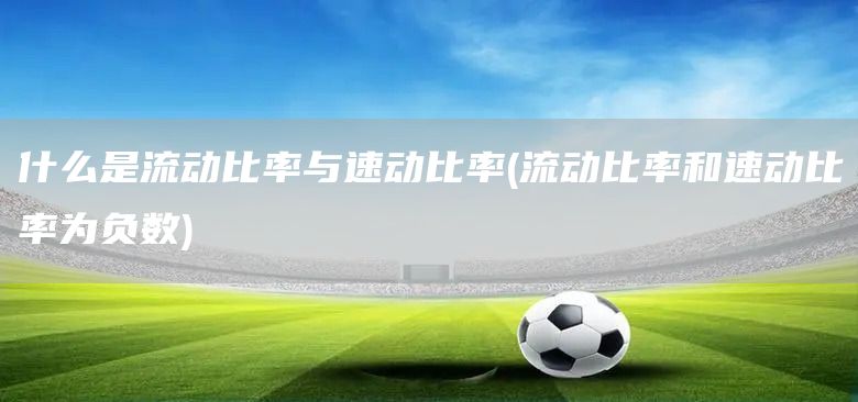 什么是流動比率與速動比率(流動比率和速動比率為負數(shù))(圖1)